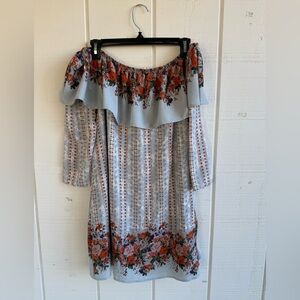 Entro Size Small Off The Shoulder  Floral Patterned Dress